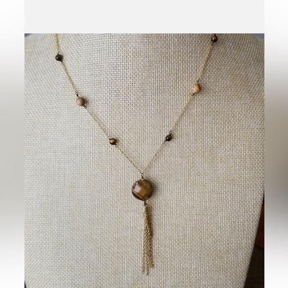 Lia Sophia Jewelry - Lia Sophia Gold-Tone Necklace with Brown Faceted Bead & Tassel